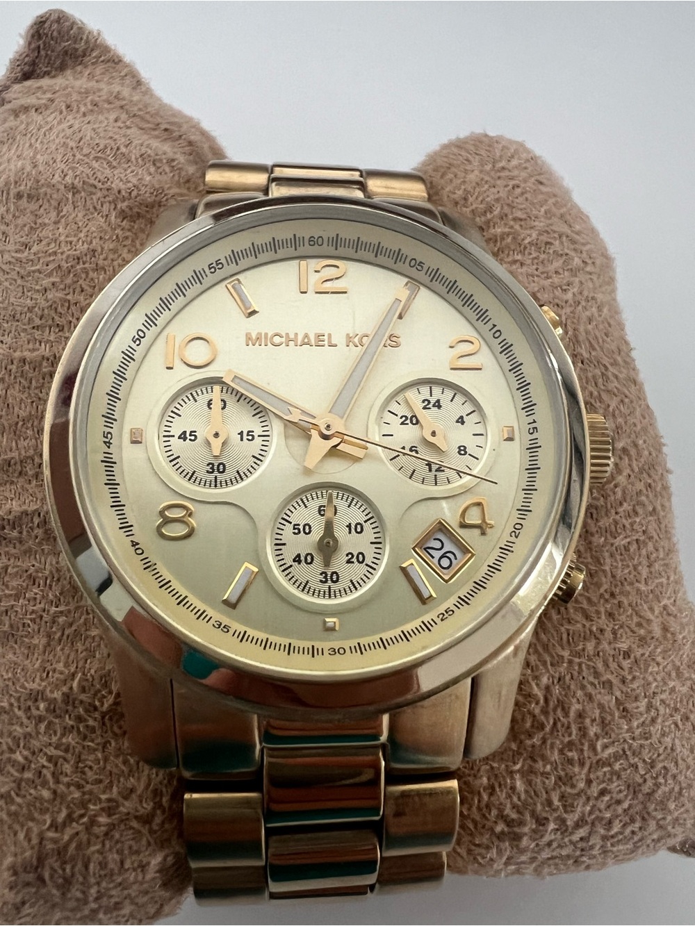 Michael Kors Vintage 2000s Gold-Ton Chronograph Bracelet Watch